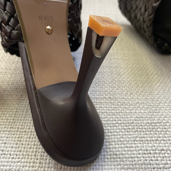 RAYE Medusa Heel Size 10 Brown Woven Leather - Picture 5 of 6